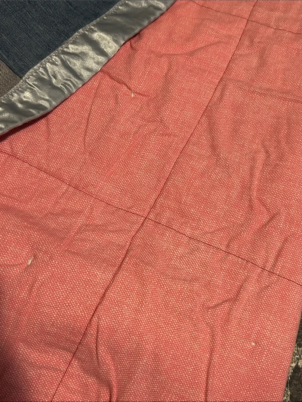 Patchwork Quilted Throw Blanket in Navy, Red, Yellow & Teal